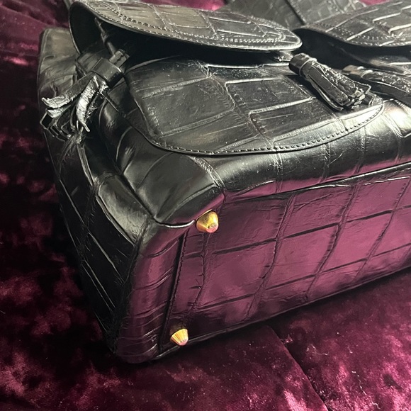 Suarez Genuine Alligator Black Bag - Picture 6 of 10